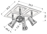 Lampa sufitowa 4xGU10 98-81691 MODENO plafon