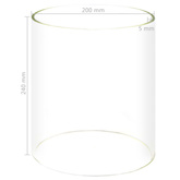 Szklany cylinder do podgrzewacza do hot dogów, 200x240 mm