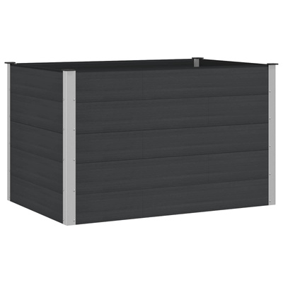Podniesiona rabata ogrodowa Czarny 150 x 100 x 91 cm