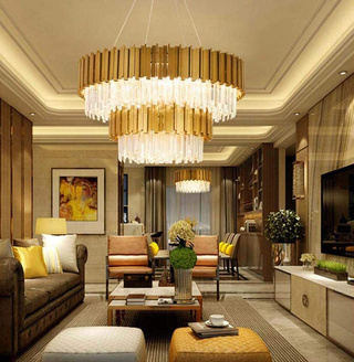 Żyrandol EMPIRE DOUBLE GOLD Chandeliers lampa sufitowa wisząca kryształowa glamour nowojorski nowoczesny okrągły 80 cm ADANI AD124