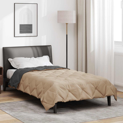 Letni Kołdra Antracyt i Taupe 200 x 135 cm Mikrofibra