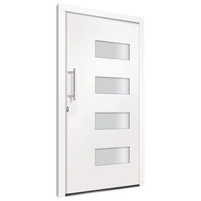 Drzwi frontowe, aluminium i PVC, białe, 110x210 cm