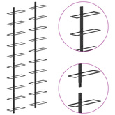 Ścienne uchwyty na 20 butelek wina, 2 szt., czarne, metalowe