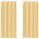 Firany blackout z kółkami 2 pcs Beżowy 260 x 140 cm Poliester