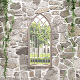 Lustro ogrodowe, piaskowe, 100x45 cm, żelazne vidaXL