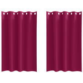 Firany blackout z kółkami 2 pcs Czerwone wino 175 x 140 cm