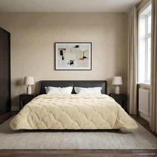 Letni Kołdra Kremowy 200 x 240 cm Mikrofibra i Fleece Teddy