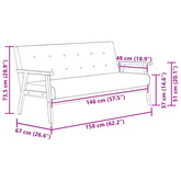 3-osobowa sofa, czarna, sztuczna skóra
