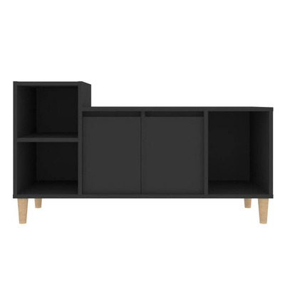 vidaXL Szafka pod TV, czarna, 100x35x55 cm, materiał drewnopochodny