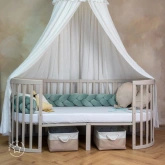 Welurowy Warkocz do Łóżeczka 210 cm Zielony