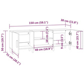 vidaXL Szafka pod TV, biała, 150x30x50 cm, materiał drewnopochodny wariant 5