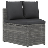 5-częściowa sofa do ogrodu, z poduszkami, polirattan, szara