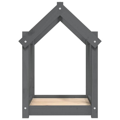 vidaXL Legowisko dla psa, szare, 61x50x70 cm, lite drewno sosnowe