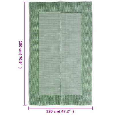 vidaXL Dywan zewnętrzny, zielony, 120x180 cm, PP model standard