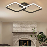 Lampa Dekoracyjna 2 kwadraty 42W Czarna + Pilot DL-B01