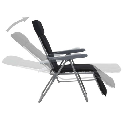 vidaXL Składane krzesła ogrodowe z poduszkami, 2 szt., czarne