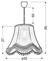 Lampa wisząca z abażurem Arlekin niebieska klasyczna do pokoju dziecięcego