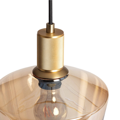 Lampa wisząca szklana bursztynowa E27 ?20cm Abruzzo Incanto