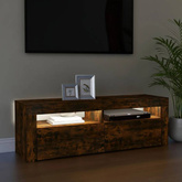 vidaXL Szafka pod TV z oświetleniem LED, przydymiony dąb, 120x35x40 cm model standard