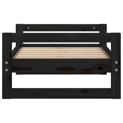 vidaXL Legowisko dla psa, czarne, 65,5x50,5x28 cm, lite drewno sosnowe