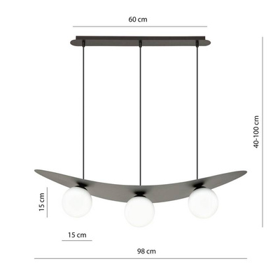 Lampa wisząca AURA 3 BL OPAL