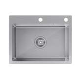 stalowy LUKE 110 WORKSTATION – jednokomorowy, wpuszczany, stal szlachetna/elementy stalowe + AKCESORIA, Quadron Zlewozmywak
