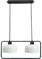 Zodiac lampa wisząca czarny 2x40W E27 klosz biały