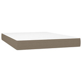 vidaXL Łóżko kontynentalne z materacem, taupe, tkanina, 140x190 cm wariant 10