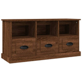 vidaXL Szafka pod TV, brązowy dąb, 100x35x50cm materiał drewnopochodny