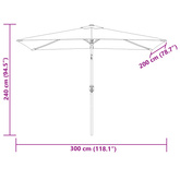 Prostokątny parasol ogrodowy, biały, 200x300 cm