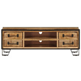 vidaXL Szafka pod TV z szufladami, 120x30x40 cm, lite drewno mango