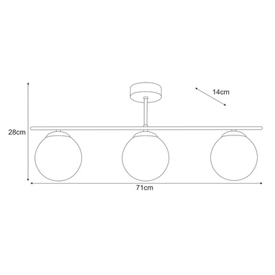 Lampa sufitowa K-5164 z serii DELTA