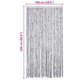 Zasłona na owady, szarość i biel, 100x220 cm, szenil