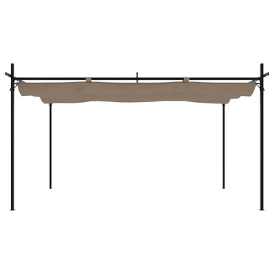 Pergola ze zwijanym dachem, taupe, 395x292x230 cm