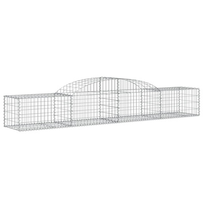 Kosze gabionowe, 8 szt, 300x50x40/60 cm, galwanizowane żelazo
