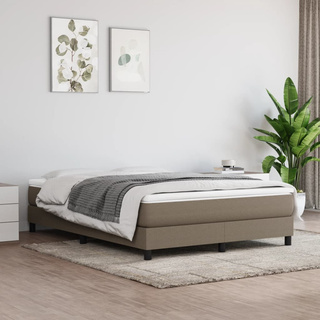vidaXL Rama łóżka, kolor taupe, 140x190 cm, obita tkaniną