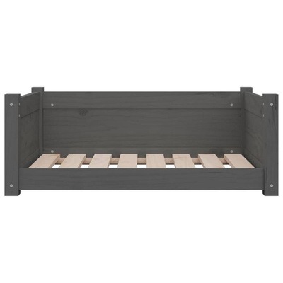 vidaXL Legowisko dla psa, szare, 75,5x55,5x28 cm, lite drewno sosnowe