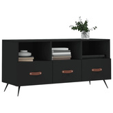 vidaXL Szafka pod TV, czarna, 102x36x50 cm, materiał drewnopochodny wariant 4