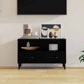 vidaXL Szafka pod TV, czarna, 80x36x50 cm, materiał drewnopochodny wariant 7