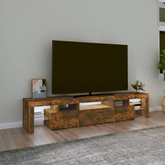 vidaXL Szafka pod TV z oświetleniem LED, opalany dąb 200x36,5x40 cm
