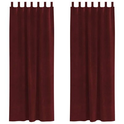 Zasłony zaciemniające 2 pcs Czerwone wino 140 x 260 cm Aksamit