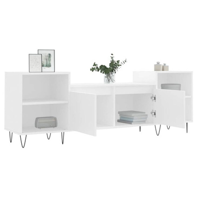 vidaXL Szafka pod TV, biała, 80x36x50 cm, materiał drewnopochodny