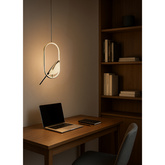 Lampa wisząca Abigali Bird 18W owalna z ptakiem nowoczesna złoty