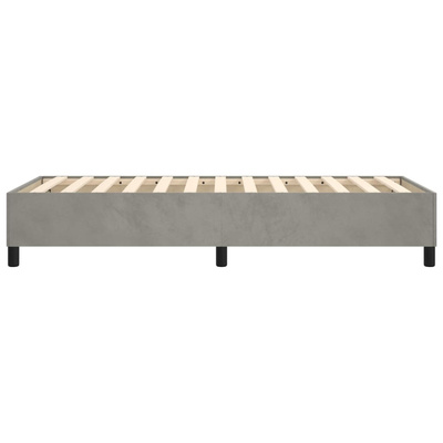 Rama łóżka bez materaca, jasnoszara, 90x200 cm, aksamitna