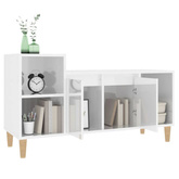 vidaXL Szafka pod TV, wysoki połysk, biała, 100x35x55 cm wariant 4