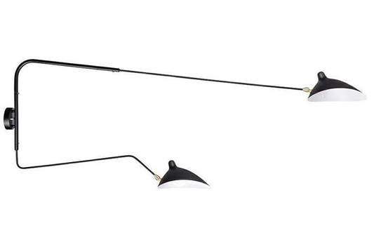 Kinkiet RAVEN WALL UP 2 czarny z wysięgnikiem