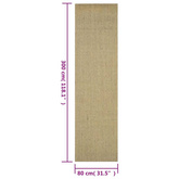 vidaXL Dywanik, naturalny sizal, 80x300 cm, zielony