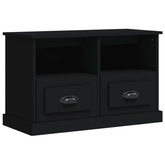 vidaXL Szafka pod TV, czarna, 80x35x50 cm, materiał drewnopochodny