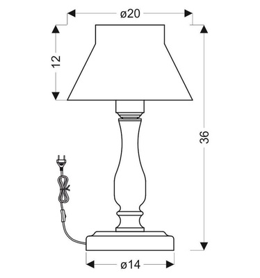 Lampka nocna Zefir biała z abażurem klasyczna E27 40W
