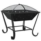 vidaXL Palenisko z pogrzebaczem, 50 cm, XXL, stal